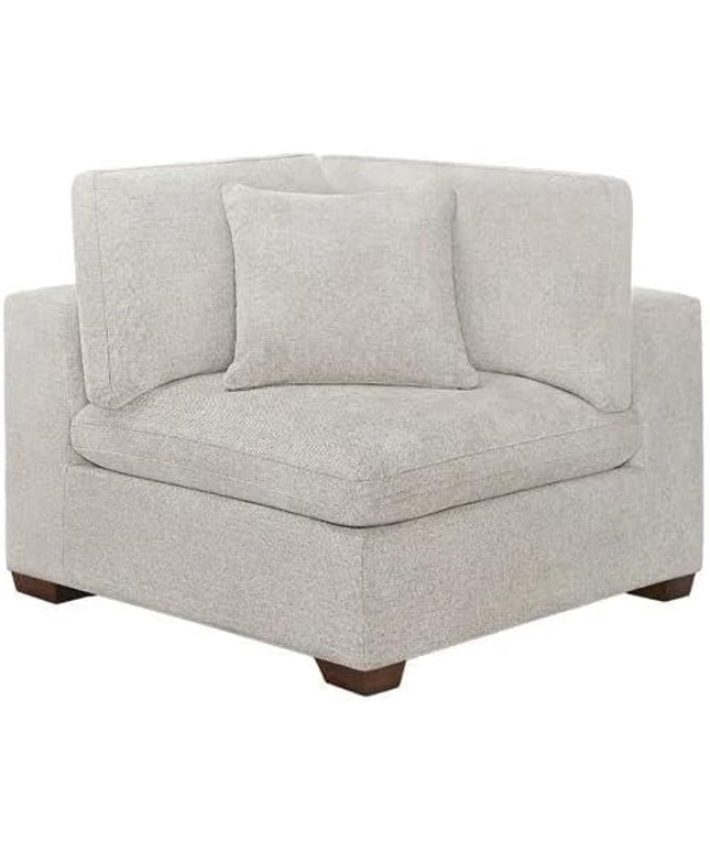Modern Modular Corner Chair Upholstered Fabric Sofa Seat with Plush Cushions, Durable Frame, Neutral Color, Living Room & Lounge Furniture