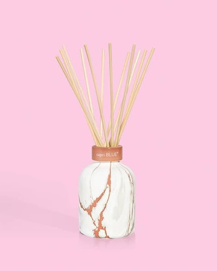 Capri Blue Modern Marble Reed Diffuser Set - Includes Reed Diffuser Sticks, Scented Oil & Glass Bottle - Luxury Scents for Bedroom Decor & Bathroom Air Freshener - Havana Vanilla (5.7 fl oz)
