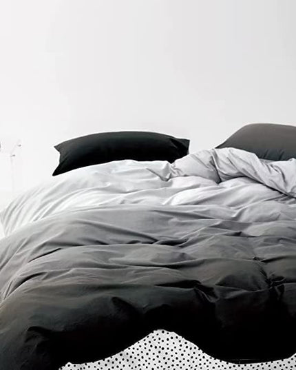 Houseri Dark Grey Comforter Set California King Gradient Light Gray Bedding Sets Cal Size Silver Charcoal Men Women Comforters 2-grey Gradient