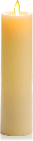 Luminara Classic Slim Flameless LED Candle, Ivory 2" x 7.9", Battery Operated Moving Flame Pillar w/Timer, Safe Realistic Wax Candle, Home Decor