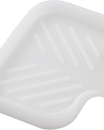 Silicone Bathroom Soap Dishes with Drain Spout-Bathroom and Kitchen Sink Organizer,Sponge Holder,Dish Soap Tray,Perfect for Dispenser,Scrubber,Bottle,Cup on Counter Translucent 4.9"×3.2"