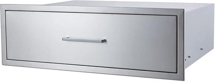 Outdoor Kitchen Single Drawer Stainless Steel BBQ Enlarger -30" W x 10" H x 23" D Enclosed Built-in Drawer Flush Mount for Outdoor Kitchens & BBQ Islands