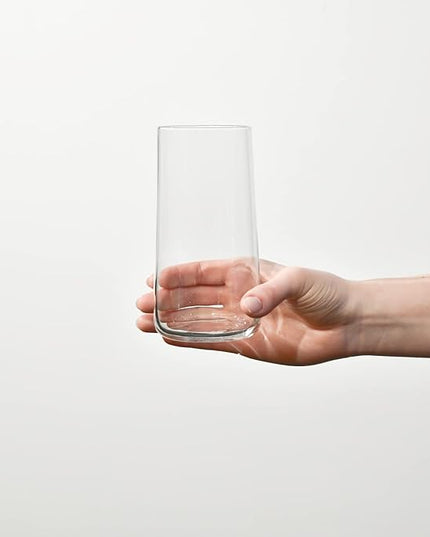 Krosno Tall Water Glasses, Set of 6, 18.3 oz, Avant-Garde Collection, Lightweight Crystal Glass, Perfect for Everyday, Dishwasher Safe, Made in Europe
