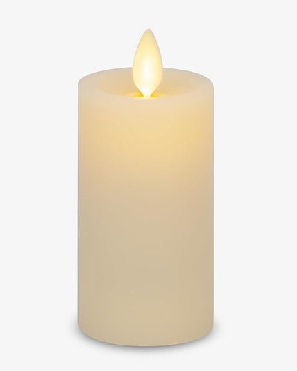 Luminara Classic Slim Flameless LED Candle, Ivory 2" x 4.5, Battery Operated Moving Flame Pillar w/Timer, Safe Realistic Wax Candle, Home Decor