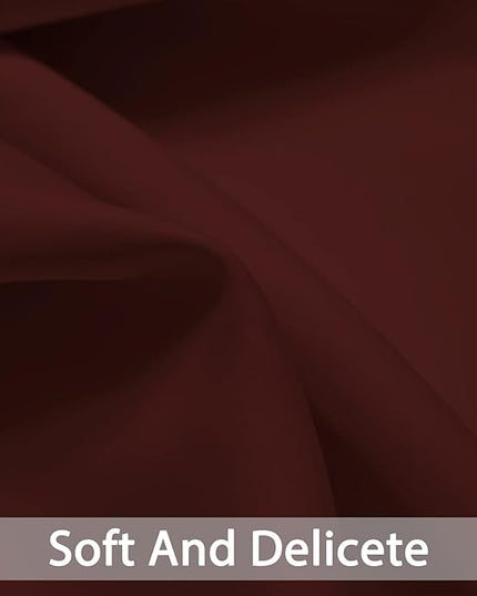 Yakamok 36 Inch Blackout Curtains for Kitchen, Grommet Sunlight Block Energy Saving Window Drapes for Bedroom Bathroom, Burgundy Red, 52Wx36L, 2 Panels