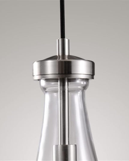 Raindrop Pendant Lights Set of 2, Nickel Pendant Lights Kitchen Island, Brushed Nickel Kitchen Island Light Dining Room Light Fixture, Chandelier for Bedroom Bathroom,Bulb Included
