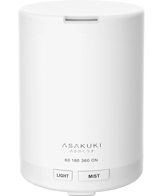 ASAKUKI Essential Oil Diffuser, 5-in-1 Quiet Humidifier, Home Fragrance Aroma Diffuser with 7 LED Color Changing Light and Auto-Off Switch (Pure White)