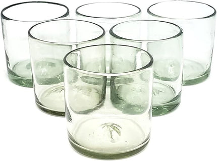 Clear 12 oz Large DOF Glasses (set of 6), Recycled Glass, Lead-free, Toxin-Free (12oz Large DOF)