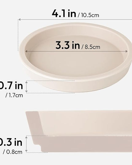 Carrotez Thick Silicone Coasters for Drinks, Round Bulky Cup Coasters for Coffee Table, Desk, Set of 2 - Ivory