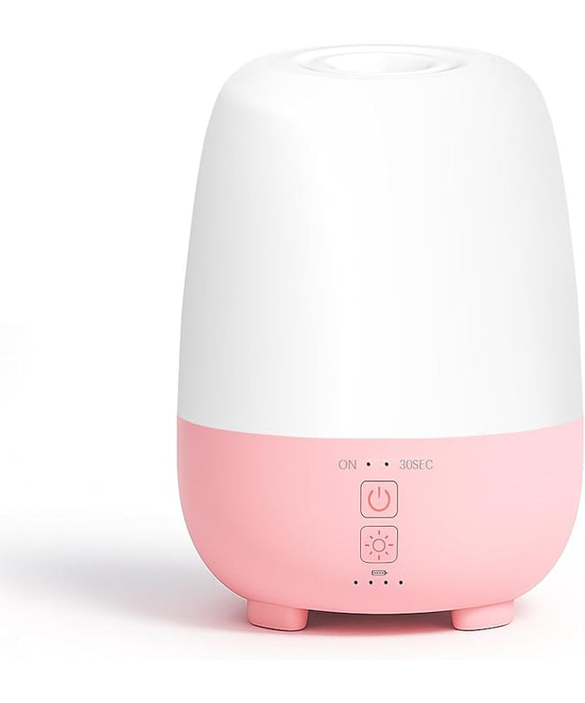 Cordless Essential Oil Diffuser 150ML, Rechargeable Battery, 7H Runtime, 7 LED Lights, Mini Portable Aromatherapy Diffuser for Home, Office, Bathroom, Travel