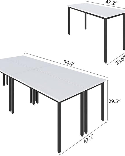 Bonzy Home 8ft Conference Tables Chair Set, 94.4"x47.2"x29.5" Table & 10pcs Chairs, Office Computer Desk and Chair Set for Meeting Room Office Furniture Set for 10 People