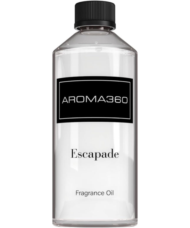 Aroma360 - Escapade Fragrance Oil Scent - Luxury Aromatherapy Scent Diffuser Oil - Hints of Lemon, Ocean, Bergamot, & Fragrant Jasmine - for Essential Oil Diffusers - for Home & Office - 500mL