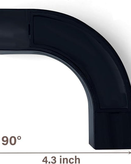 90° Curved Connectors for Track Curtains Ceiling Mount/Wall Mount, Ceiling Track for Curtains, Room Divider Curtains Tracks（Black 2PCS）.