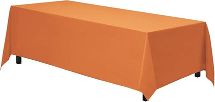 Gee Di Moda Rectangle Tablecloth - 90 x 156 Inch Orange Table Cloth for 8 Foot Tables with Floor-Length Drop - Heavy Duty Washable Fabric for Holiday Party, Dinner, Weddings & Baby Shower