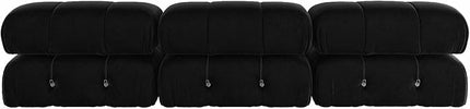 JACH Black Modular Sectional Sofa, 104" Minimalist Mid-Century Velvet Sofas, Comfy Deep Seat Convertible Sofa, Sectional Couch for Living Room, Apartment