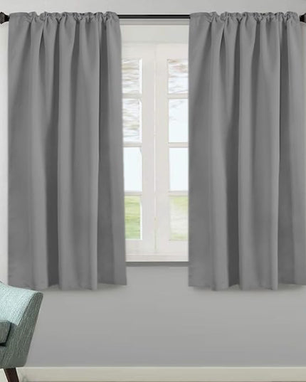 H.VERSAILTEX Blackout Curtains Thermal Insulated Window Treatment Panels Room Darkening Blackout Drapes for Living Room Back Tab/Rod Pocket Bedroom Draperies, 52 x 63 Inch, Grey, 2 Panels