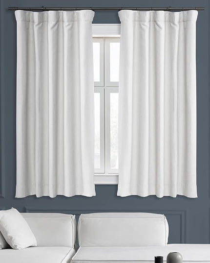 HPD Half Price Drapes Bellino Room Darkening Curtains 63 Inches Long Curtains for Bedroom & Living Room (1 Panel), 50W x 63L, Chalk Off White