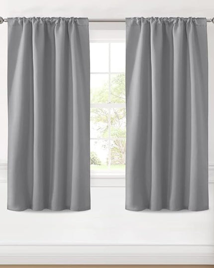 H.VERSAILTEX Blackout Curtains Thermal Insulated Window Treatment Panels Room Darkening Blackout Drapes for Living Room Back Tab/Rod Pocket Bedroom Draperies (2 Panels, Grey, 42 x 63 Inch)