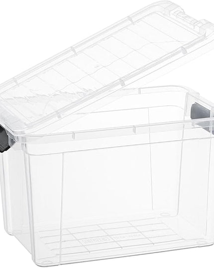 Superio Clear Storage Boxes with Lids, 8.75 Quart Plastic Container Bins for Organizing, Stackable Crates, BPA Free, Non Toxic, Odor Free, Organizers for Home, Office and Dorm, 8 Pack