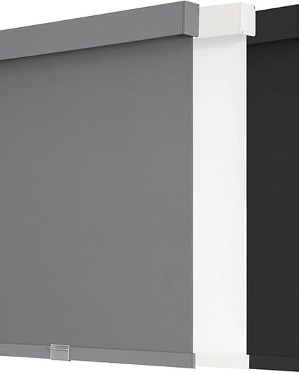 AOSKY Blackout Roller Shades Cordless Blinds for Windows, Free-Stop Shades with Valance, Thermal Insulated Fabric, UV Protection, Natural Woven Blinds for Home and Office (Custom Size, Gray)