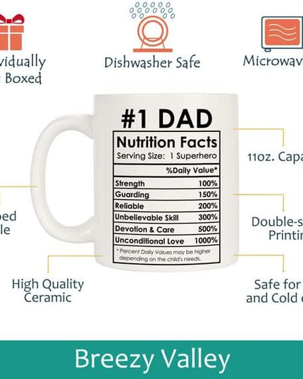 Breezy Valley Best Mom Dad Gift Set, Mom and Dad Coffee Mugs, Christmas Gifts for Parents Birthday Gifts from daughter Son, Anniversary Present for Parents