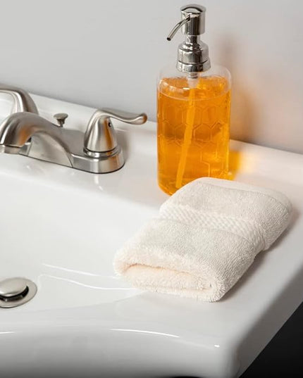 Superior Egyptian Cotton Pile Face Towel/Washcloth Set of 6, Ultra Soft Luxury Towels, Thick Plush Essentials, Absorbent Heavyweight, Guest Bath, Hotel, Spa, Home Bathroom, Shower Basics, Cream