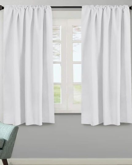 H.VERSAILTEX White Curtains Thermal Insulated Window Treatment Panels Room Darkening Privacy Assured Drapes for Living Room Back Tab/Rod Pocket Bedroom Draperies, 52 x 63 Inch, 2 Panels
