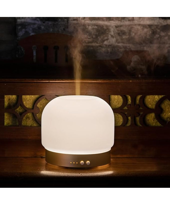 Essential Oil Diffusers for Large Room 280ml Aromatherapy Diffuser for Home - Glass Cover, 4 Timers, Auto Shut-Off, Adjustable Lights, No Beep