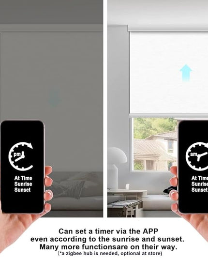 Motorized Blinds with Remote Smart Blackout Shades Electric Curtains Automatic Roller Blinds Shades for Indoor Windows Cordless with Alexa Google Home(Blackout Fabric Samples)