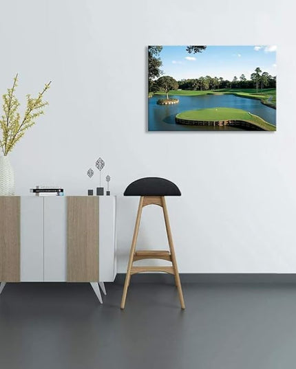 chenchenArt USA Golf Course Wall Art TPC Sawgrass Golf Course Pictures Canvas Prints Golf Wall Decor for Living Room Bedroom Bathroom Home Decorations Framed Ready to Hang(28''H x 44''W)