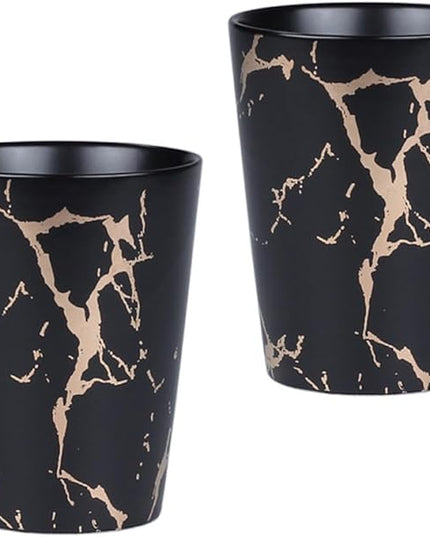 BESPORTBLE 2pcs Ceramic Coffee Mugs with Unique Black Gold Marble Pattern Nordic Style Porcelain Cups for Home Office Cafe Elegant Drinkware for Coffee Tea Juice
