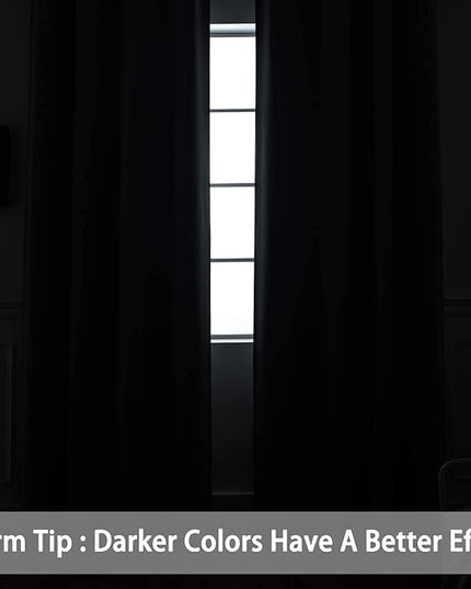 Yakamok Blackout Curtains Room Darkening Thermal Insulated with Grommet Window Curtain for Bedroom/Living Room(70Wx84L inch, Dark Grey, 2 Panels)