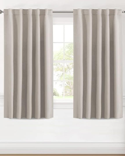 H.VERSAILTEX Blackout Curtains Thermal Insulated Window Treatment Panels Room Darkening Blackout Drapes for Living Room Back Tab/Rod Pocket Bedroom Draperies (2 Panels, Stone, 42 x 54 Inch)