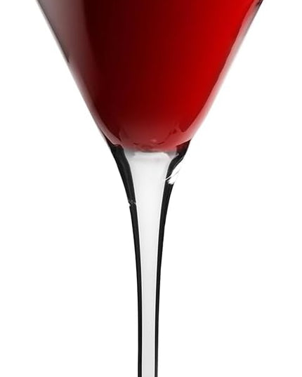 Krosno Red Wine Glasses, Set of 4, 16.2 oz, Perla Collection, Elegant Rounded Shape, Durable Crystalline Glass, Unique Design, Dishwasher Safe, Made in Europe