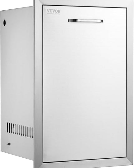 VEVOR Outdoor Kitchen Trash Drawer 16Wx22Hx16 D, Propane Tank Drawer, Stainless Steel Pull Out Trash with Handle, Outdoor Kitchen Cabinets Can Pull Out, BBQ Island Bin