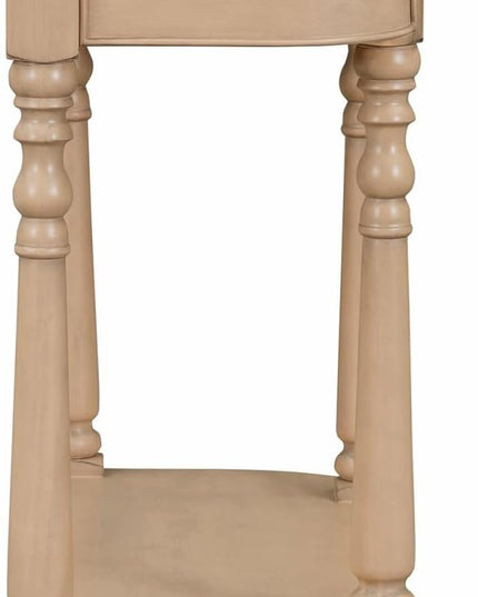 HMFULE Retro Curved Console Table, 36" Solid Wood Half Moon Console Table Sofa Table Entryway Table with 1 Drawer 1 Open Shelf Roman Legs Curved Corners for Living Room,Entryway,Hallway,White+Beige