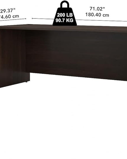 Bush Business Furniture Studio C 72W Computer Desk with Wire Management and Modesty Panel in Black Walnut, Professional Table for Home Office and Corporate Office