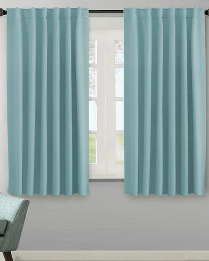 H.VERSAILTEX Blackout Curtains Thermal Insulated Window Treatment Panels Room Darkening Blackout Drapes for Living Room Back Tab/Rod Pocket Bedroom Draperies (2 Panels, Mineral Blue, 52 x 63 Inch)