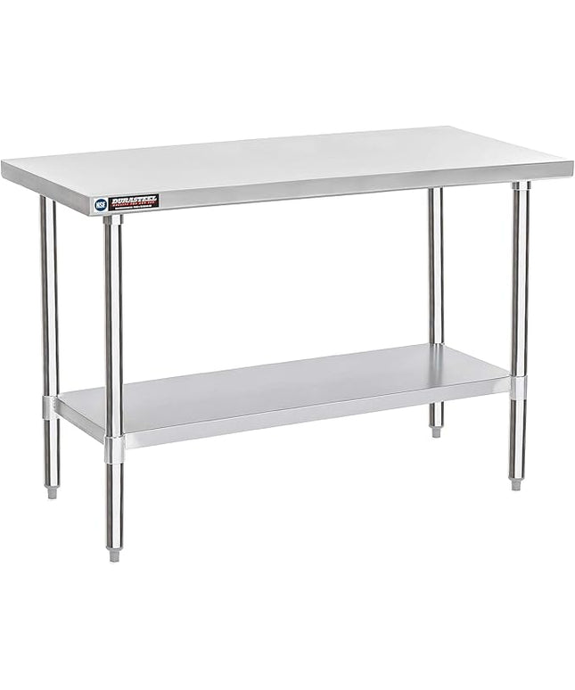 DuraSteel 24x60 Stainless Steel Work Table - NSF Commercial Prep Metal Table - Outdoor Pizza Oven Stand w/Under Shelf - Kitchen Island Laundry Utility Garage Microwave Stand Large Rolling Storage Cart