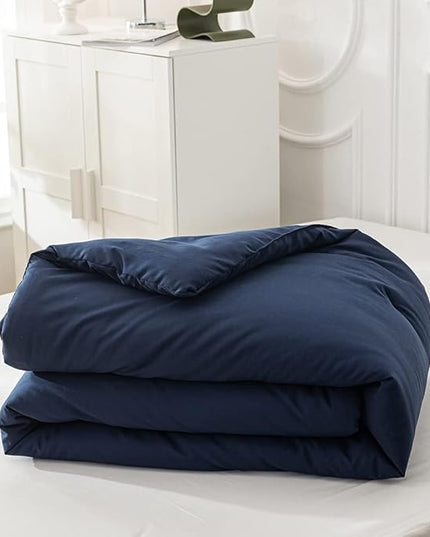 Luxlovery Navy Blue Comforter Set California King Size Navy Bedding Comforter Sets Comfy Soft Dark Blue Blanket Quilts Lightweight 3 Piece Bedding Set for Adults Cal King Size Bed