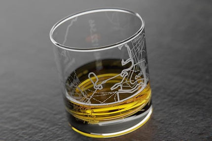 Well Told Engraved San Francisco California Map Rocks Glass, Old Fashioned Whiskey Glass (11 oz, Clear) Etched Whiskey Glass, Gifts For Whiskey Lovers