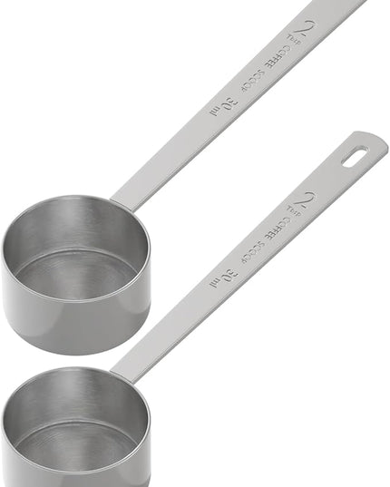 2PCS 2 Tablespoon Coffee Scoop, Long Handle Measuring Spoon, Two tbsp (30ml, 1/8cup) Stainless Steel Scooper