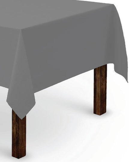 Gee Di Moda Rectangle Tablecloth - 60 x 84 Inch Charcoal Table Cloth for 5 Foot Rectangle Tables - Heavy Duty Washable Fabric - for Holiday Party, Dinner, Weddings, Baby Shower & Events