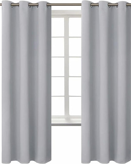 BGment Room Darkening Curtains 72 Inches Long - Grommet Thermal Insulated Drapes Window Treatment Curtains for Bedroom, 2 Panels, 42 x 72 Inch, Light Grey
