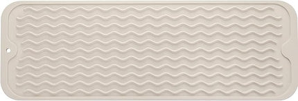 Silicone Dish Drying Mat for Multiple Usage,Easy clean,Eco-friendly,Heat-resistant Silicone Mat for Kitchen Counter,Sink,Bar,Bottle,or Cup Tapioca M 17 inches x 6 inches