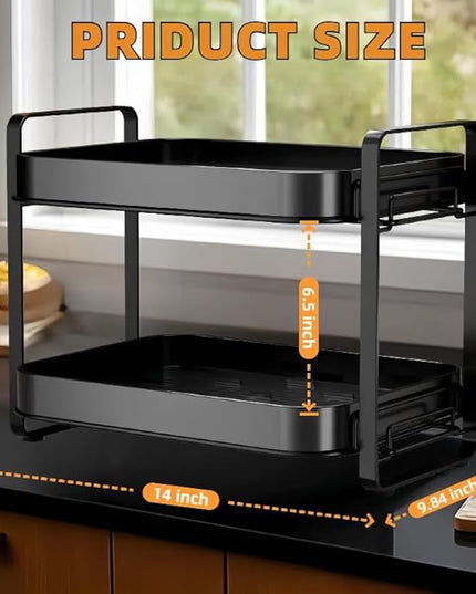 2-Tier Cup Drying Rack & Coffee Bar Accessories with Drying Tray, Coffe Mug Holder Rack for Countertop - Baby Bottle Organizer, Sippy Cup Storage, Tea holder & Glass Cup Organizer