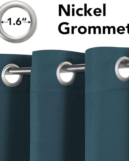 H.VERSAILTEX Premium Blackout Thermal Insulated Room Darkening Curtains for Bedroom/Living Room - Classic Grommet Top (2 Panels, Dark Teal, 52 Inch by 84 Inch)