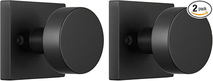 Black Dummy Door Knob, Heavy Duty Closet Door Knob, Square Individual Dummy Door Knob Single Side (2 Pieces/1 Pack)