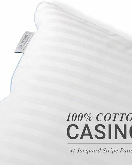 eLuxurySupply 2-Pack Premium Bed Pillows - Medium Density and Medium Loft Ideal for Back and Side Sleepers - 100% Cotton Casing - 20"X28" Standard/Queen Size