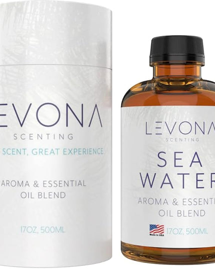 Levona Scent Essential Oil for Diffuser: Home Luxury Scents Fragrance Oil - Aroma Oil for Humidifiers - Hotel & Office Diffuser Oils - Essential Oils for Diffusers for Home - 500 Ml Sea Water